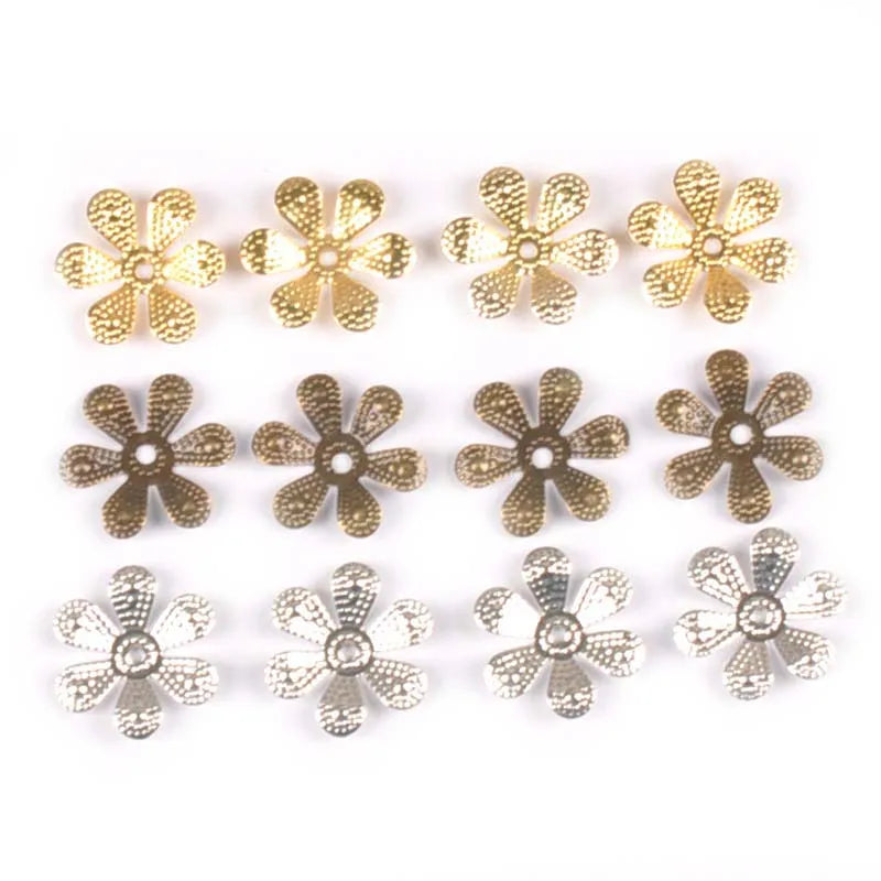50Pcs 16mm Vintage Metal Crafts Filigree Flower Wraps Connectors Embellishments For Diy Handmade Scrapbooking Home Decor YK0741 Qme