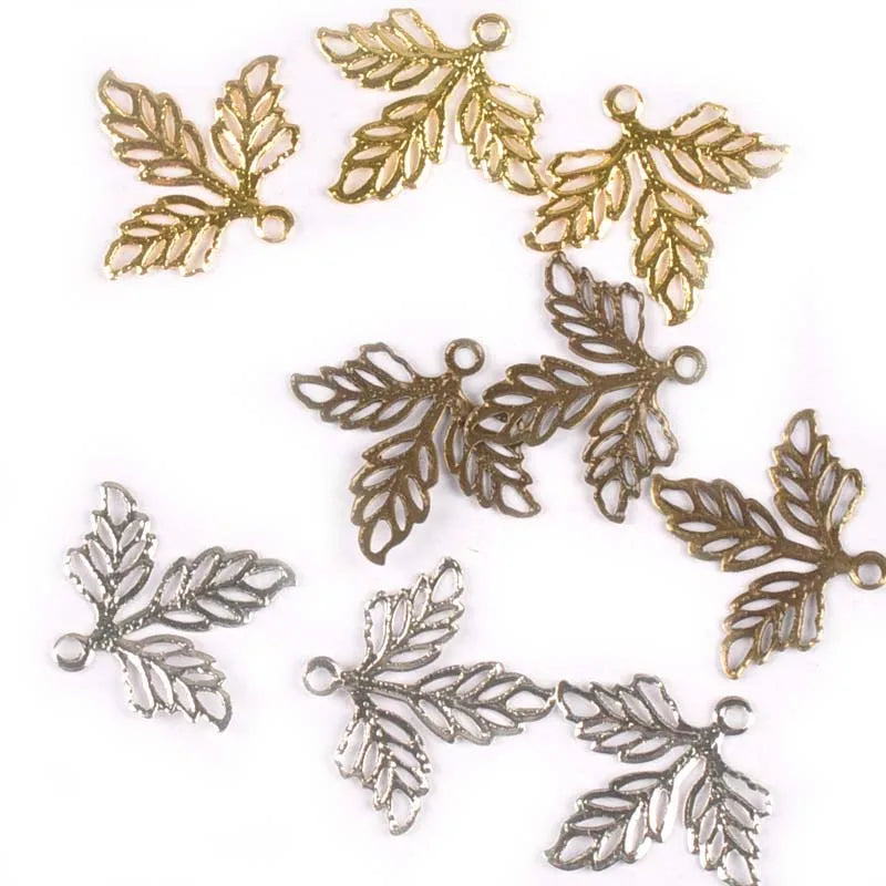 50Pcs Retro Metal Crafts Filigree Wraps Leaves Connectors Embellishments For Scrapbooking Diy Handicraft Home Decor YK0739 Qme