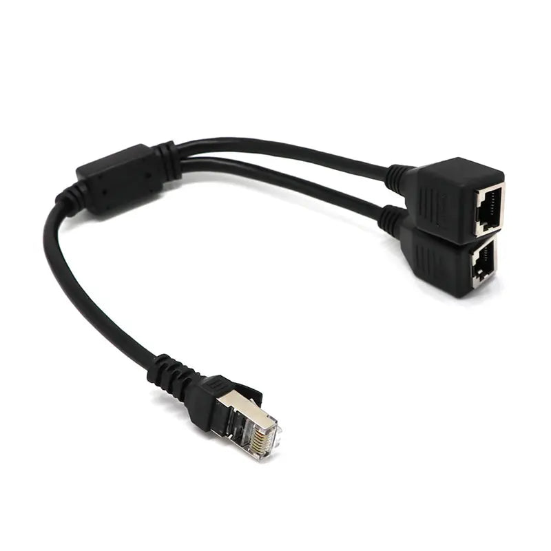 ESCAM RJ45 Ethernet Y Splitter Adapter Cable 1 to 2 Port Switch Adapter Cord for CAT 5/CAT 6 LAN Ethernet Qme