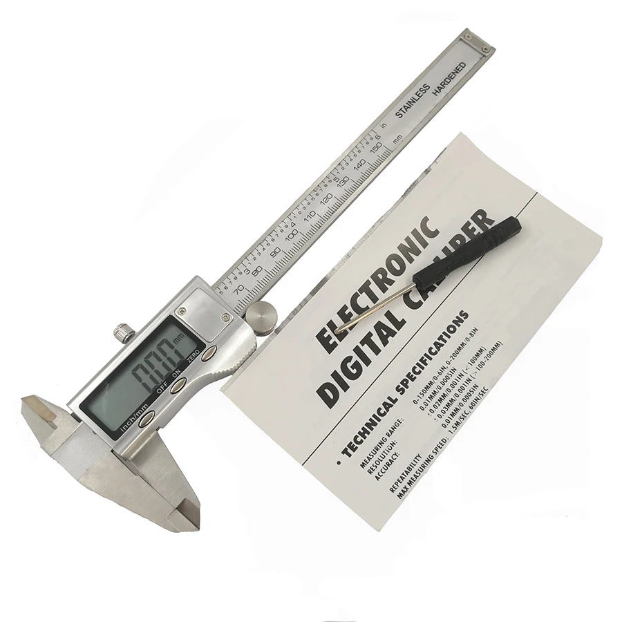 Digital Vernier Caliper Stainless Steel 0- Display Electronic Ruler Qme
