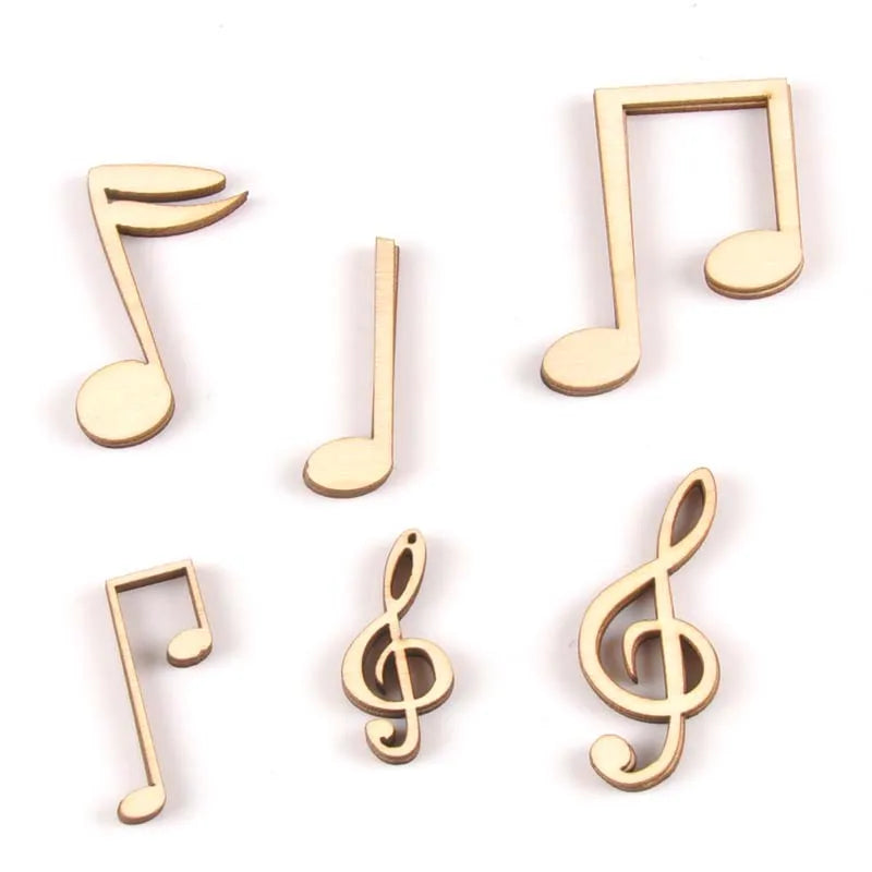 10pcs Wooden Crafts creativity Mixed note Pattern Scrapbooking Crafts wood decoration for Home Decoration m2139 Qme