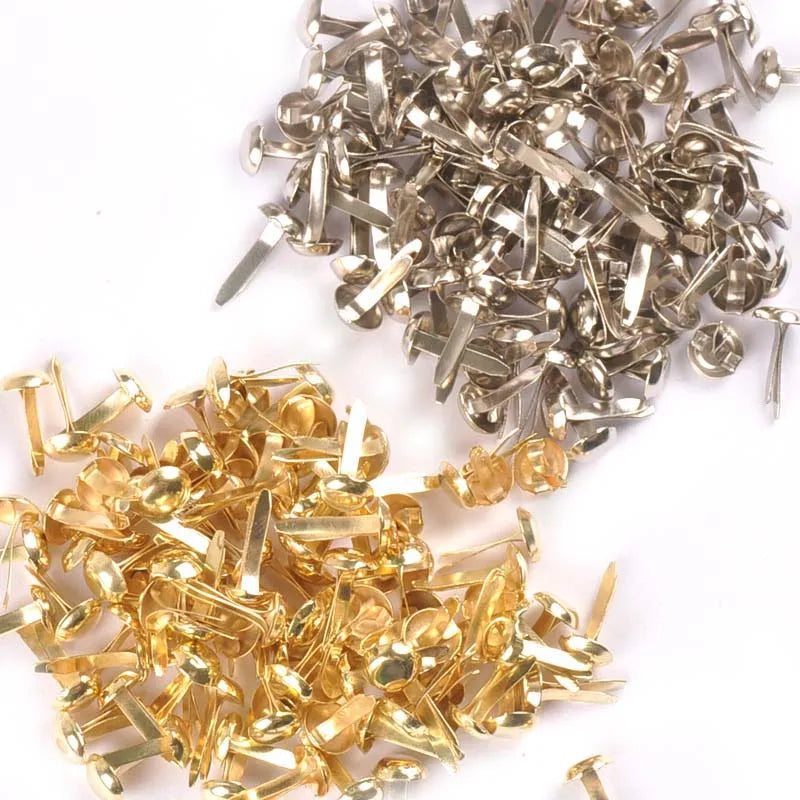 100Pcs Mix Round Brads Silver/golden Embellishments For Scrapbooking Metal Crafts Fastener Brad For Diy Decorations c2252 Qme