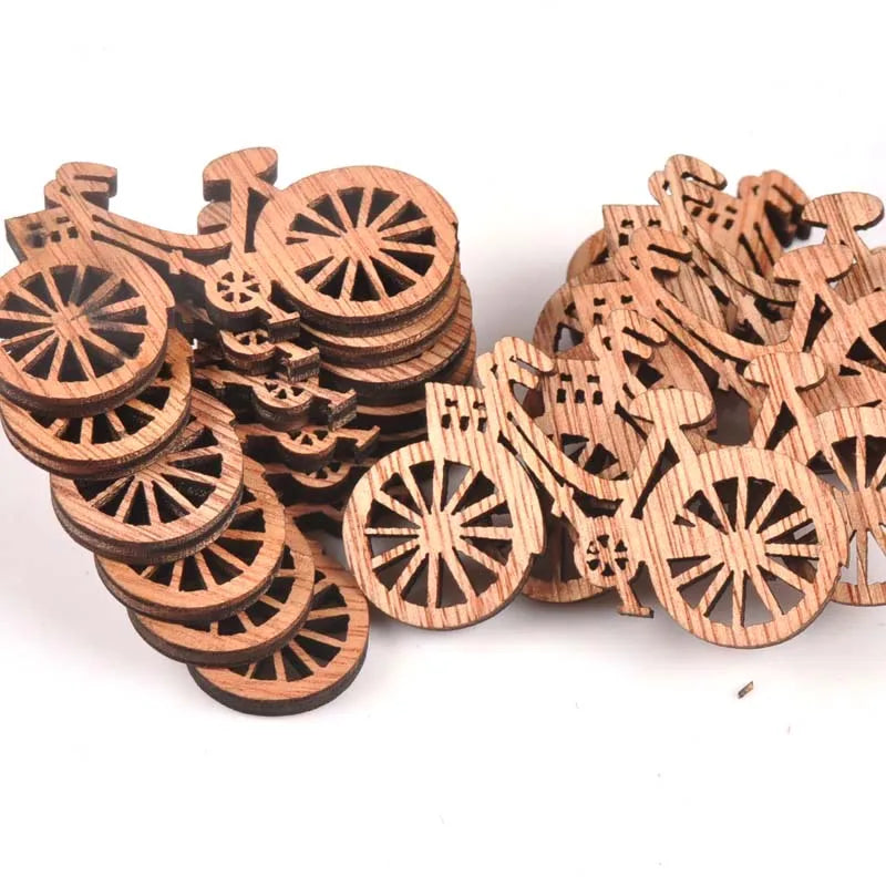 10pcs 49x29mm Brown Color Wood Slices Crafts For Handmade Scrapbooking Handicraft Wooden Ornament Sewing Accessories M1676 Qme