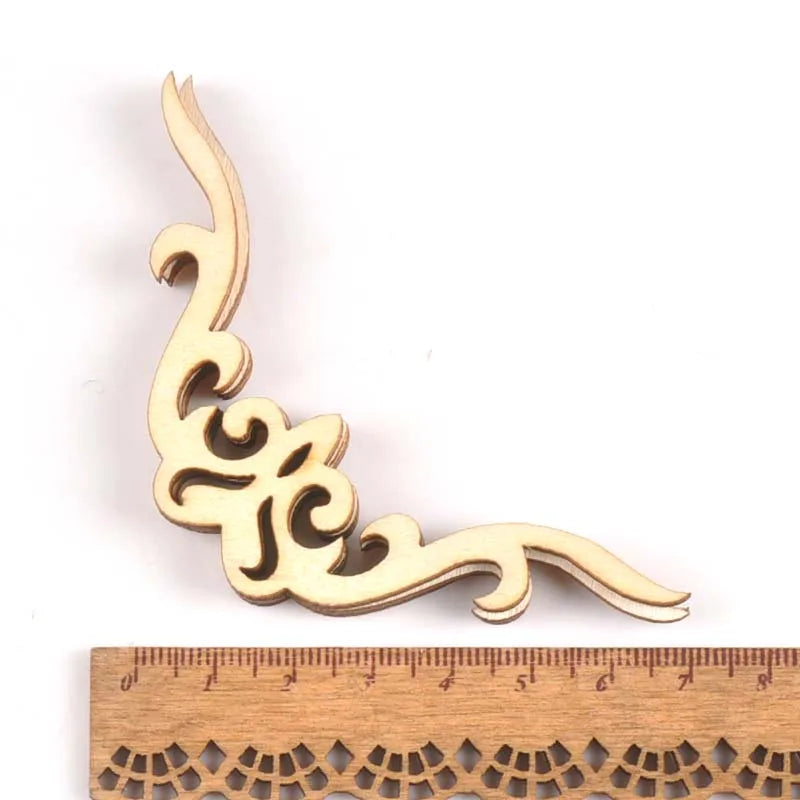 4pcs Mixed Book Corner Wooden Ornament For Home Decoration Crafts Scrapbooking Crafts Wood Album Corners Embellishment m2150 Qme 12