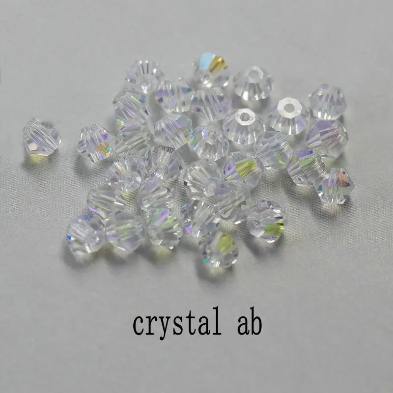 Top quality 6mm fashion Bicone beads Crystal Jewelry beads charms Glass Beads Loose Spacer Beads for DIY Jewelry Making 50pcs Qme