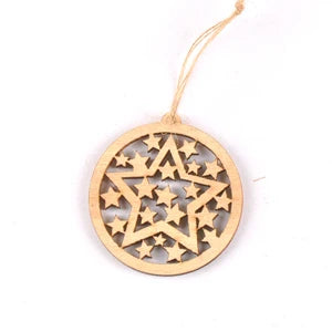 10pcs Christmas Tree Ornament Wooden Hanging Pendants house wreath Bell Elk Star Christmas Decorations for Home m2129 Qme 4