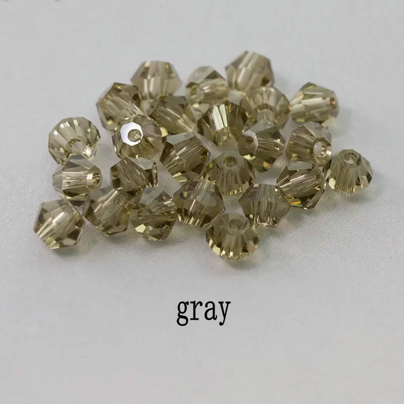 Top quality 6mm fashion Bicone beads Crystal Jewelry beads charms Glass Beads Loose Spacer Beads for DIY Jewelry Making 50pcs Qme gray 6mm-50pcs