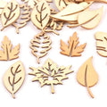24Pcs/lot Mixed Leaf Pattern Natural Wooden For Scrapbooking Craft Home Decor Unfinished Wood Slices DIY Handmade 20x40mm m1652 Qme Default Title