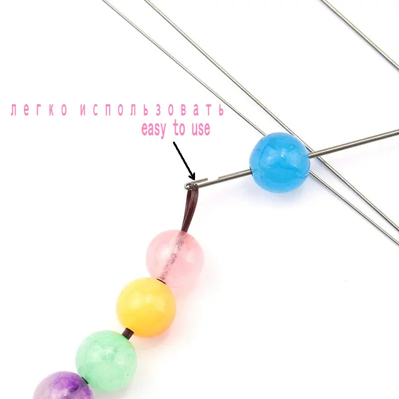 27cm Super Long Stainless Steel Opened Beading Needles Crochet Easy Jewelry Making Tools Beading Pins for Beads and Pearls 1PCS Qme