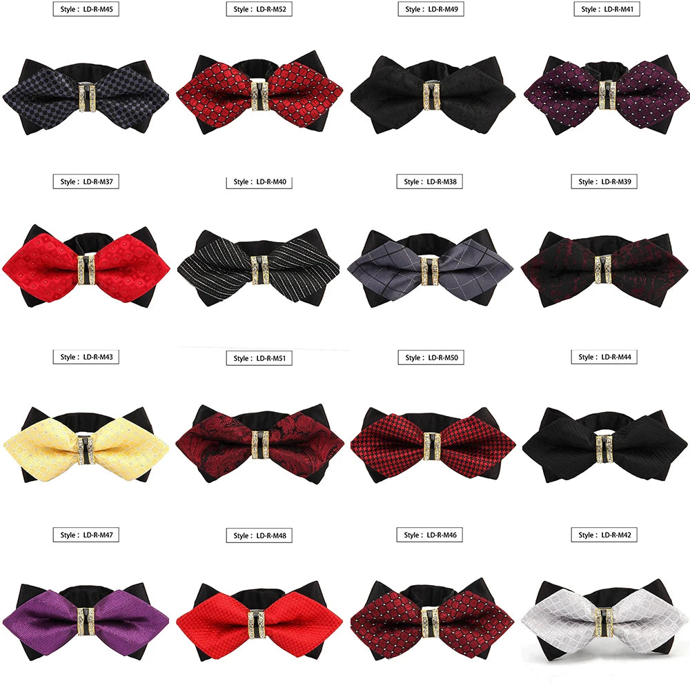 New Bowtie Groom Mens Colourful Plaid Cravat Gravata Fashion Male Butterfly Wedding Luxurious Bow Ties for Men Gift Accessories Qme