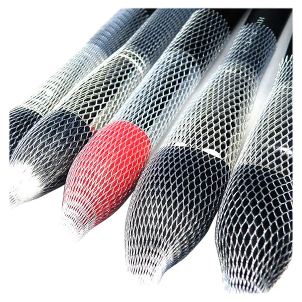100pcs Makeup Brush Pen Protective Case Cosmetic Beauty Tool Guard Sheath Elastic Mesh Netting Net Protector Brushes Cover Qme