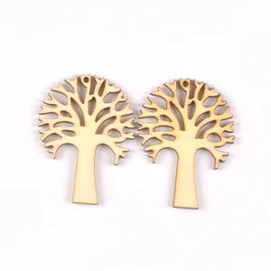 10pcs Wooden Crafts creativity hollow out tree Pattern Scrapbooking Crafts wood decoration for Home Decoration m2131 Qme 4 China Mainland 3.5-5cm