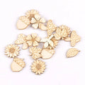30Pcs 25-30mm Sunflowr/grass Wood Slices Home Decor DIY Crafts Embellishment Handmade Scrapbooking Wooden Ornaments m1945 Qme Pine