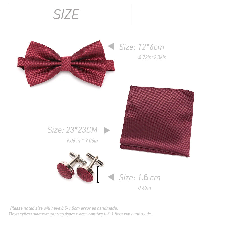 Mens Tie Bowtie Cravat Cufflinks Fashion Butterfly Party Wedding Bow Qme