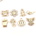 25pcs Mixed Christmas Pattern Wooden Scrapbooking wood decoration for Handmade Accessory Sewing Home Decoration m1777 Qme Default Title