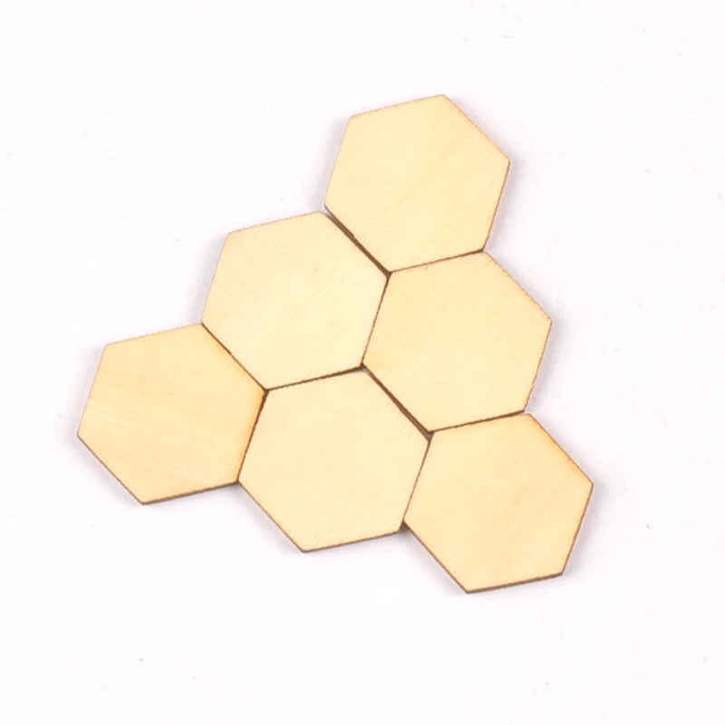 10/15/20/25/30/40/50/60/80/100mm Wooden Crafts Hexagonal Pieces Scrapbooking Crafts wood decoration for Home Decoration m2132X Qme