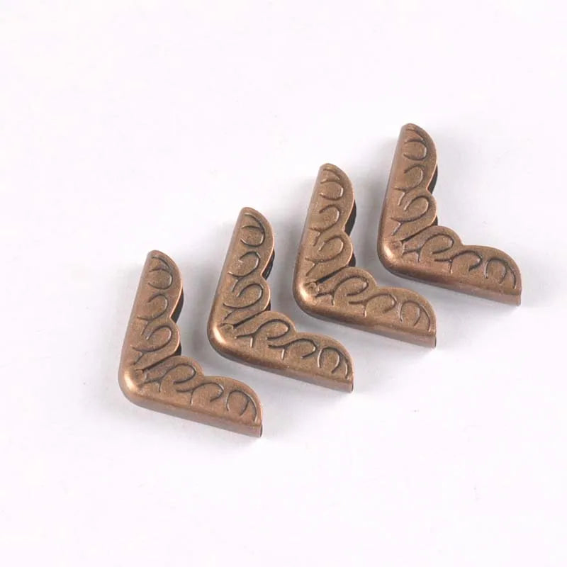 50Pcs 15x15x3mm Mixed Flower Lace Book Corner Protector For Folders Photo Diy Metal Corners Albums Decor Craft 15x15x3mm c2202 Qme bronze