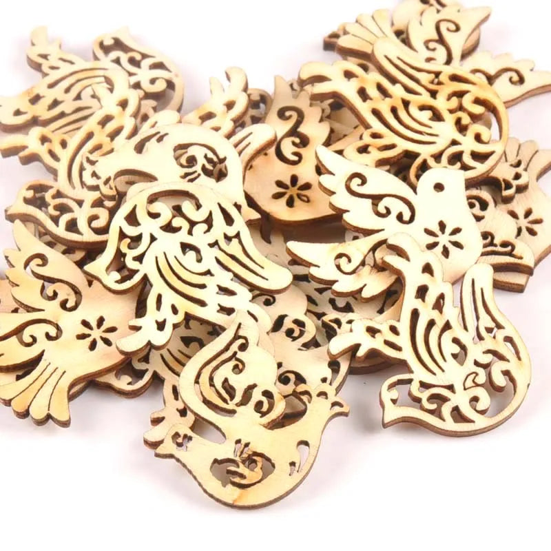 25pcs mixture Wooden Crafts creativity pigeon Pattern Scrapbooking Crafts wood decoration for Home Decoration m1566x Qme