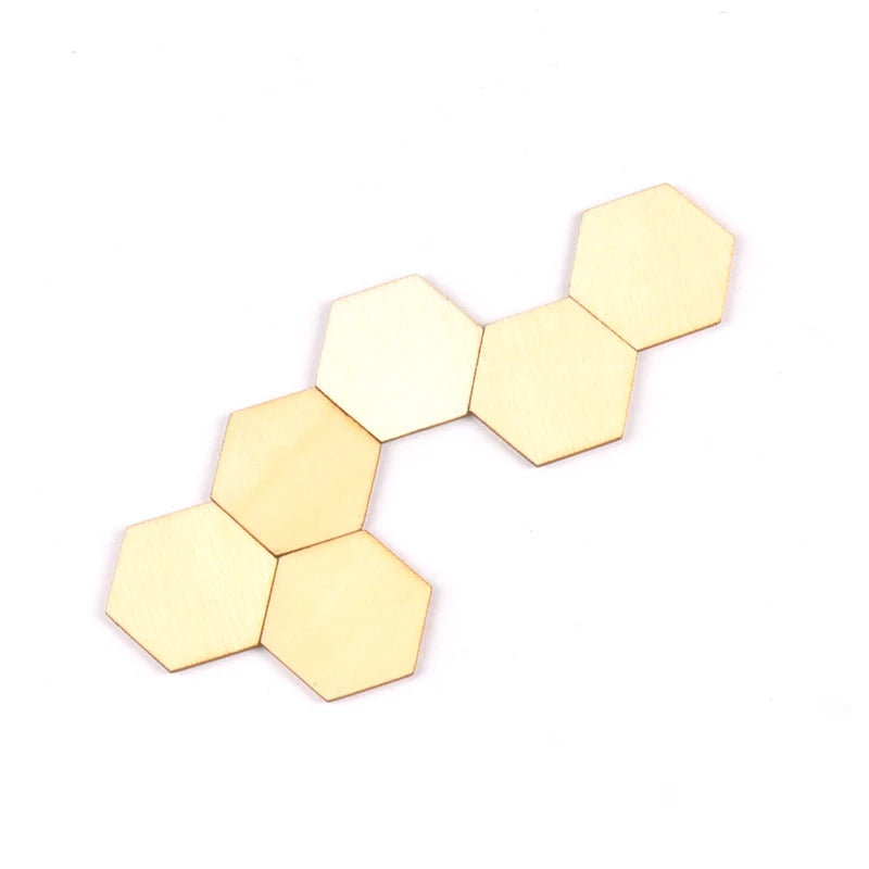 10/15/20/25/30/40/50/60/80/100mm Wooden Crafts Hexagonal Pieces Scrapbooking Crafts wood decoration for Home Decoration m2132X Qme