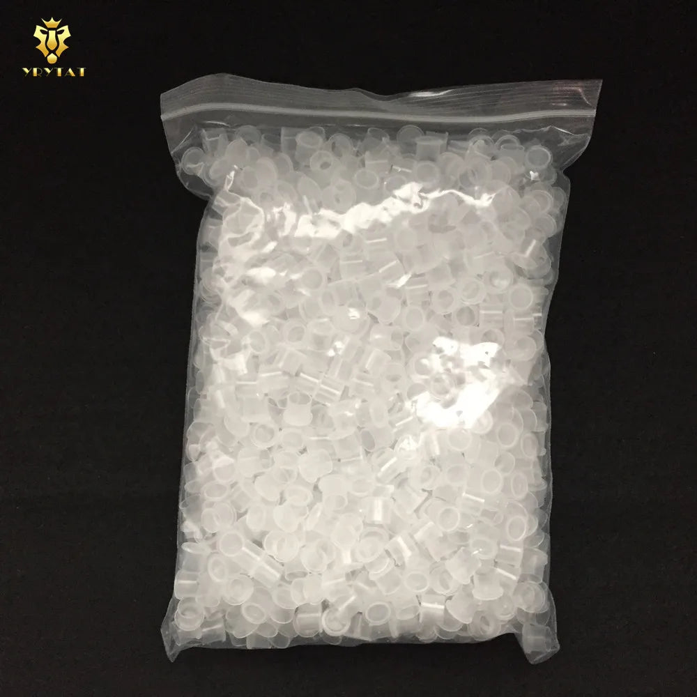 New 1000PCS Super White Steady Tattoo Ink Cups Small Medium Large Size Clear Self Standing Tattoo Ink Cup Cap Supply Qme