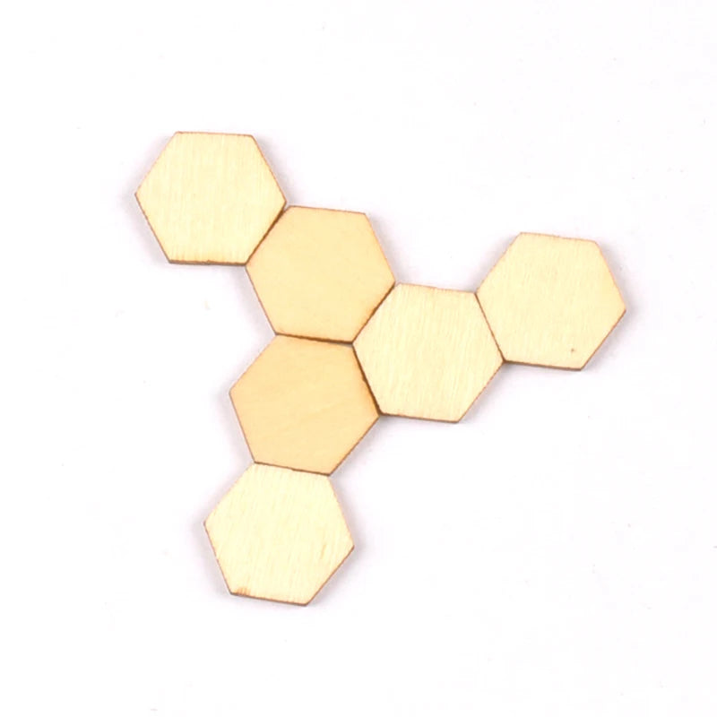 10/15/20/25/30/40/50/60/80/100mm Wooden Crafts Hexagonal Pieces Scrapbooking Crafts wood decoration for Home Decoration m2132X Qme