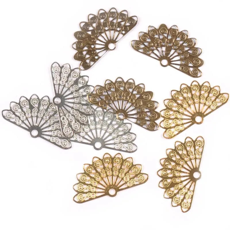20Pcs Connector Metal Crafts Flower Filigree Wraps Connectors Embellishments For DIY Scrapbooking Home Decor 38x21mm YK0752 Qme mix