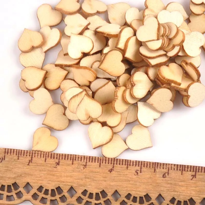 100Pcs Mini Heart Pattern Wood DIY Crafts For Handmade Accessories Wooden Scrapbooking Making Home Decoration 10mm m1808 Qme