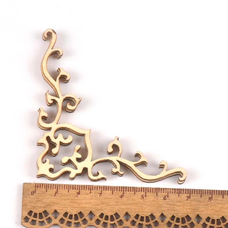 4pcs Mixed Book Corner Wooden Ornament For Home Decoration Crafts Scrapbooking Crafts Wood Album Corners Embellishment m2150 Qme 16