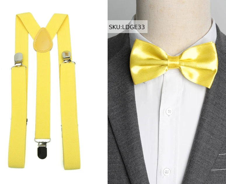 Suspenders Bow Tie Men Fashion Suspensorio Man Boy Women Bowtie