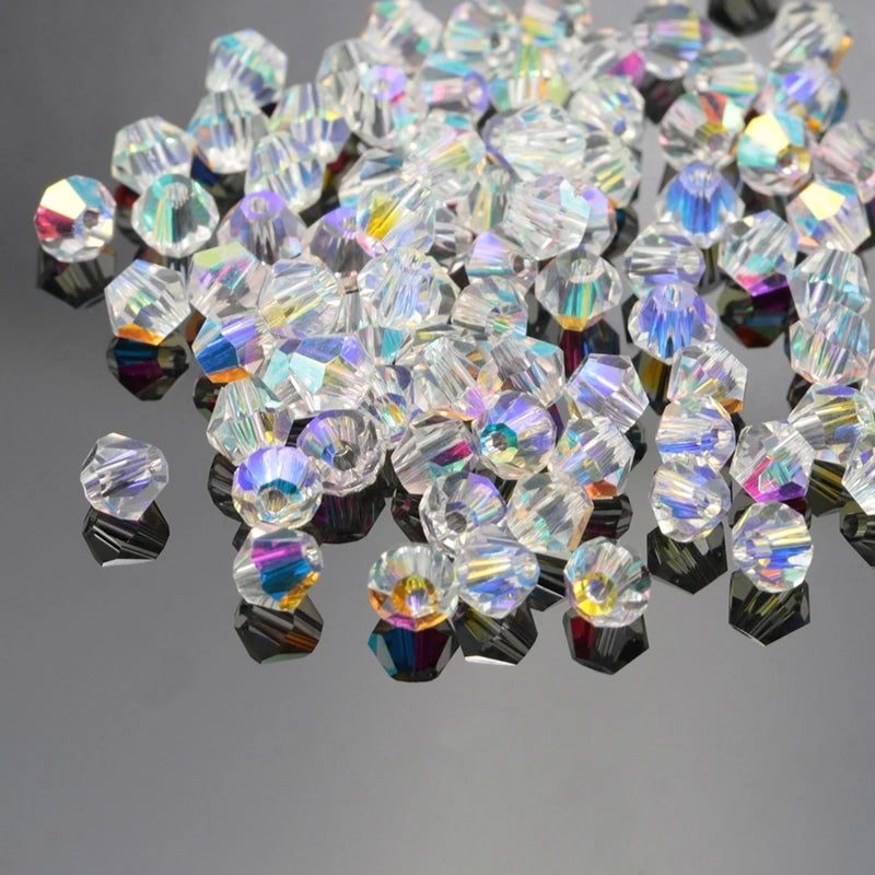 AAAAA Quality 4mm Bicone Crystal Beads 720pcs Big Bag Crystal AB Glass Beads Loose Spacer Beads for Jewelry Making Accessories Qme 4mm 720pcs