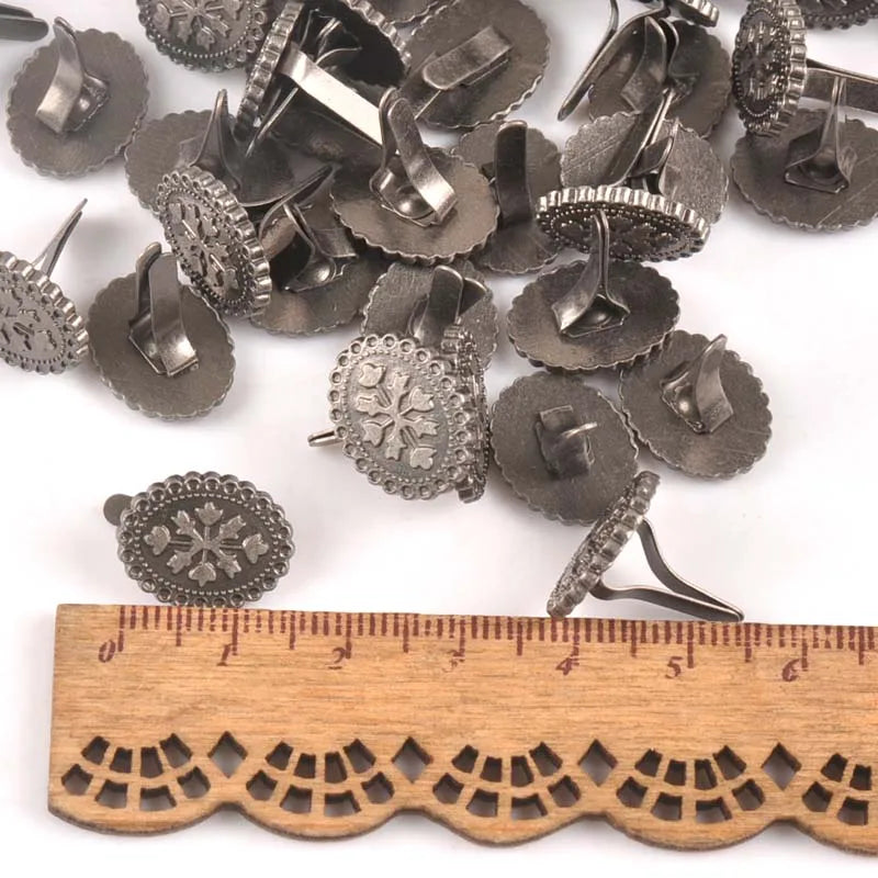 10pcs Silver Round Square Vintage Brads For DIY Scrapbooking Accessories Crafts Handmade Metal Fastener Brad Home Decor c2576 Qme