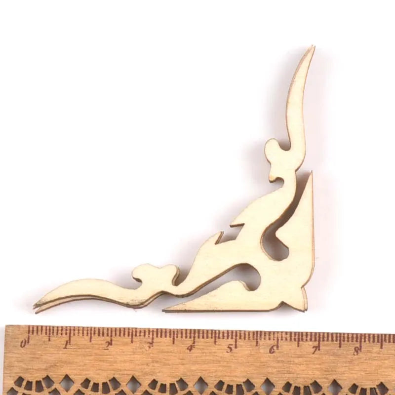 4pcs Mixed Book Corner Wooden Ornament For Home Decoration Crafts Scrapbooking Crafts Wood Album Corners Embellishment m2150 Qme 14