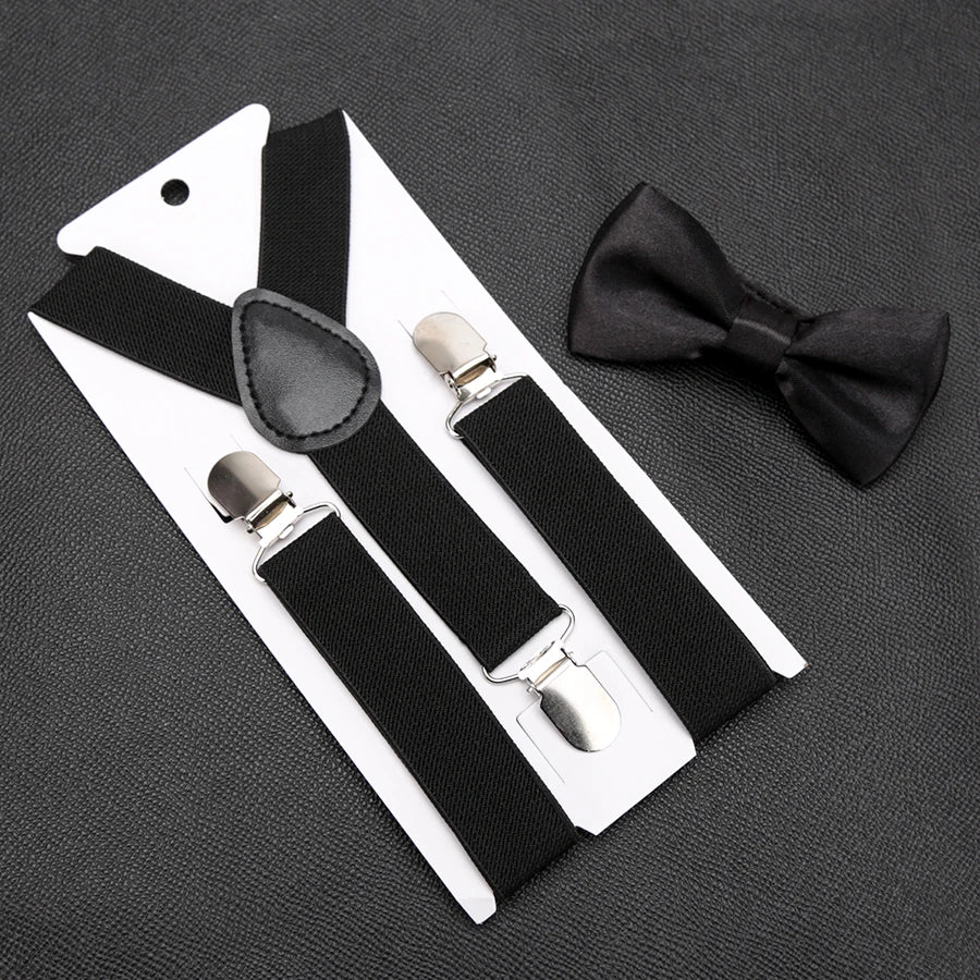 Kids Suspenders Bowtie Fashion Children Bow Tie Boys Braces Girls Qme