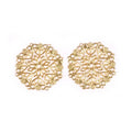 10pcs Round Metal Crafts Flower Filigree Wraps Connectors Antique Diy Embellishment For Scrapbooking Supplies Home Decor YK0735 Qme gold