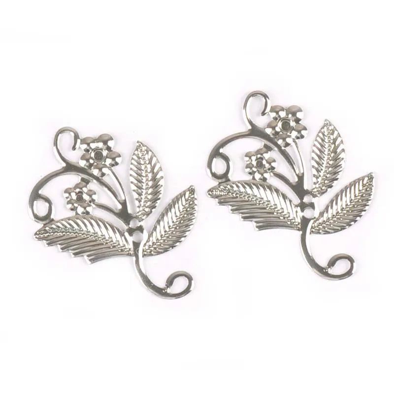 10Pcs 52x41mm Gold/silver/Bronze Metal Crafts Connectors Flower Filigree Wraps Diy Embellishment Gift Supplies Home Decor yk0732 Qme