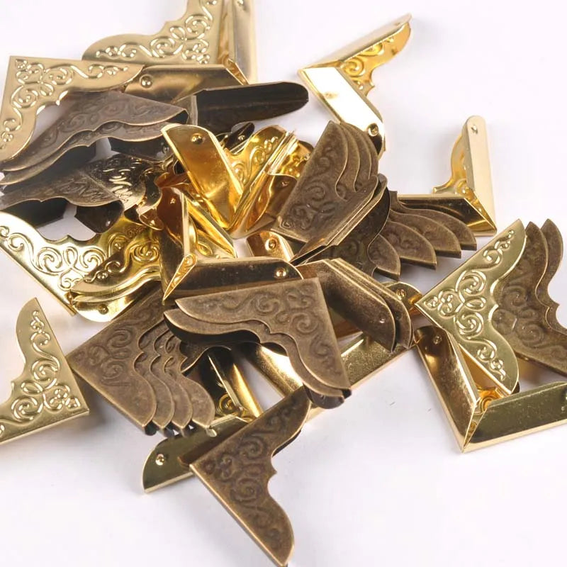 20Pcs Golden/Silver Flower Metal Book Corners For Menus Folders Photo Corner Protector Albums Menu Diy Crafts 30x30x4.5mm c2091 Qme