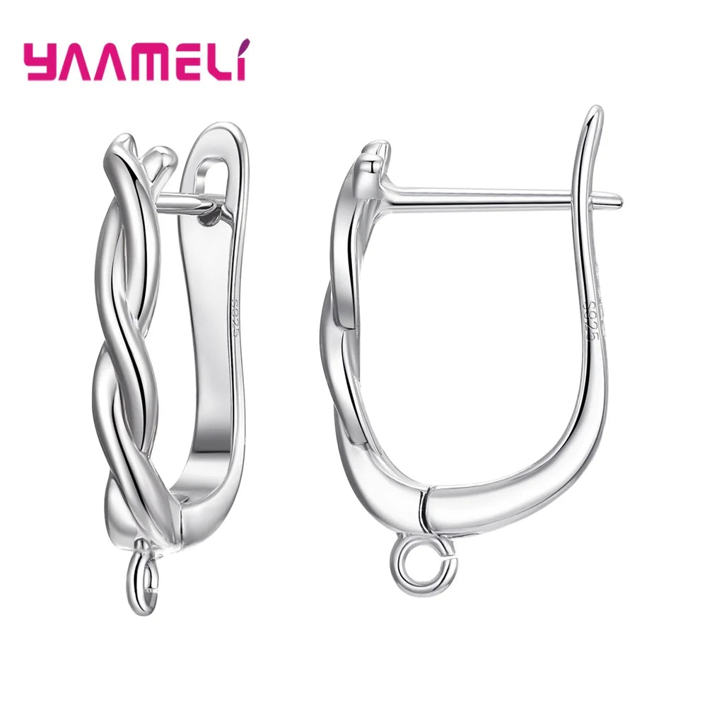 Real 100% S925 Sterling Silver Color Findings Earrings Leverback Earwire Fittings Components Accessories Handmade Supplies Qme Design 11
