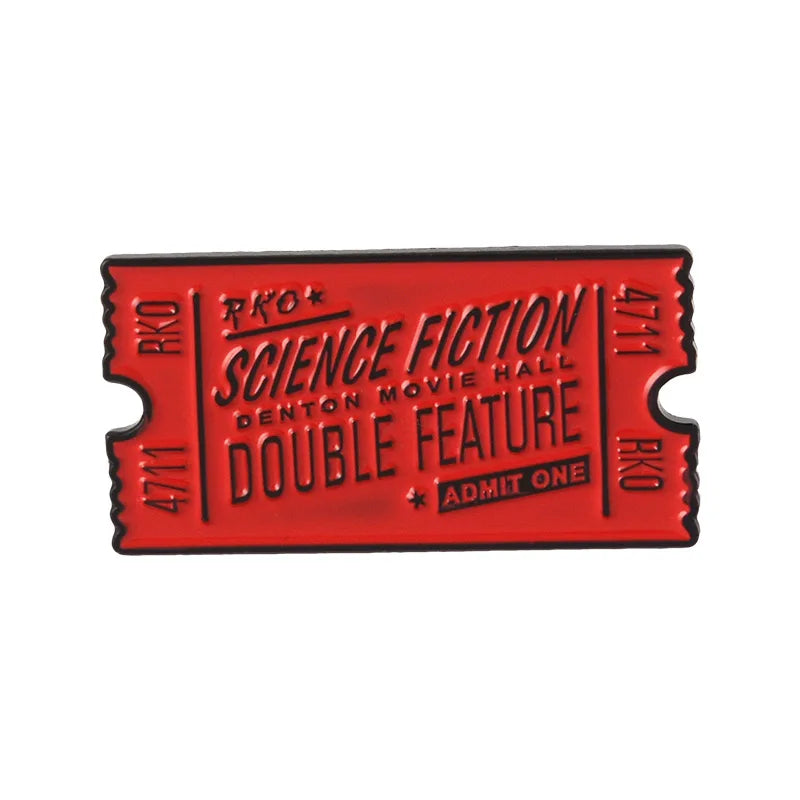 Rocky Horror Enamel Pin Red Black Movie Ticket Badge Brooch Lapel Pin Denim Shirt Collar Science Fiction Jewelry Gift Wholesale Qme style 2