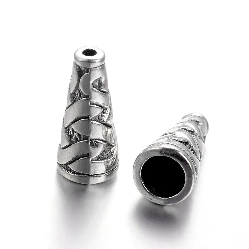 PandaHall 20-50pcs Tibetan Style Caps Loose Spacer Flat Bead Caps Cone End Beads Cap for DIY Jewelry Making Finding 18x18x8mm Qme 50pcs 1