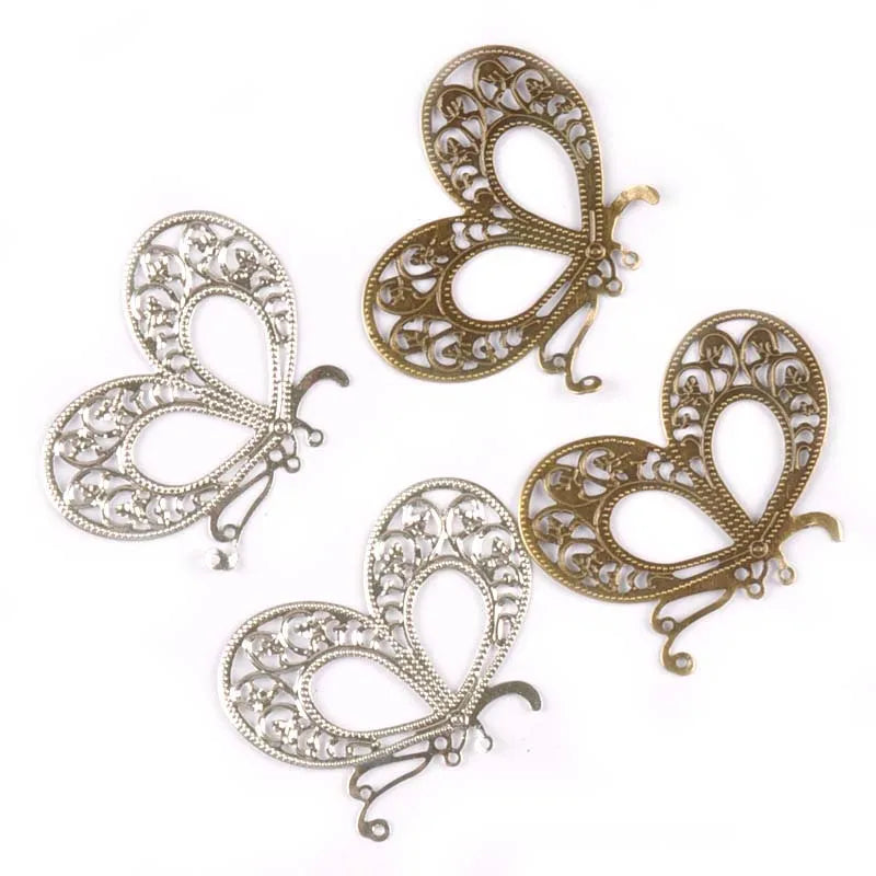 Metal Crafts Flower Filigree Wraps Butterfly Connectors For DIY Embellishments Scrapbook Craft Home Decor 20Pcs 43x21mm yk0764 Qme mix