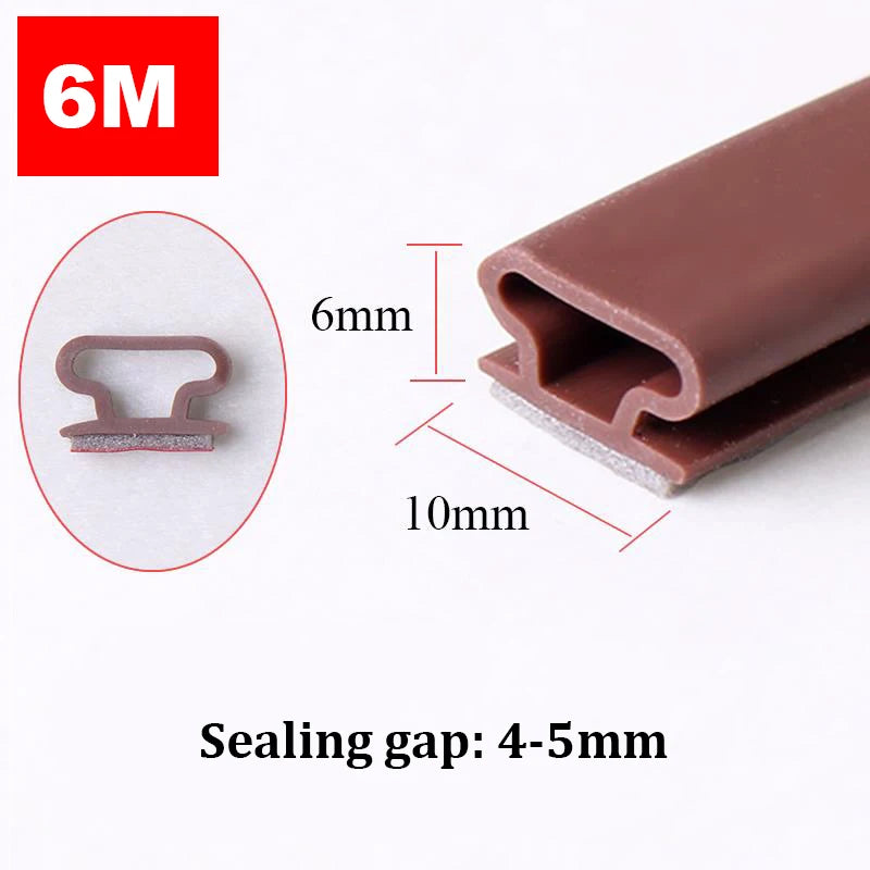 6M Silicone Rubber Sealing Strip Self Adhesive Doors Window Soundproofing Weather Stripping Gap Blocker I Type Insulation Tape Qme 10x6mm China Mainland