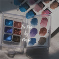1 Set Watercolor Nail Gel Polish Pigment Solid Pearl Shimmer Paint Mirror Nail Art Glitter Solid Paint Painting Decor Manicure Qme Ice Fire