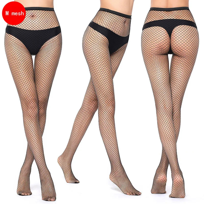 Women Fashion Hollow Out Sexy Pantyhose Black Tights Fishnet Qme M mesh One Size
