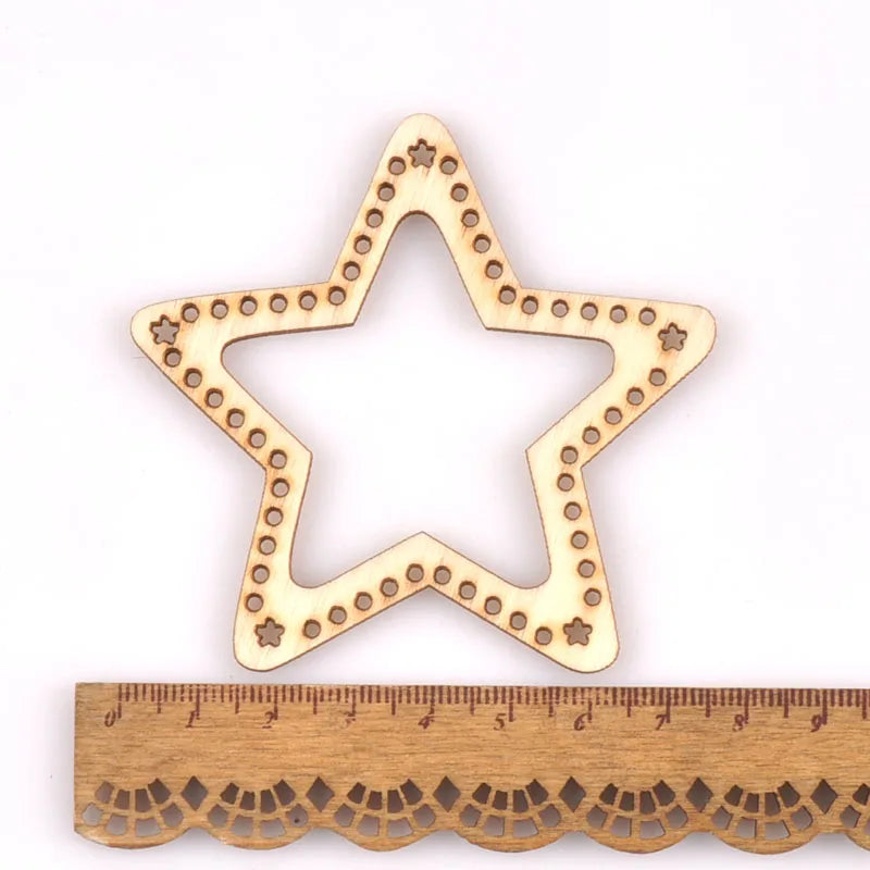 Hollow Photo Frame Natural Wood Slices DIY Crafts Scrapbook For Kids Handicrafts Wooden Ornaments Home Decoration 5Pcs m2561 Qme