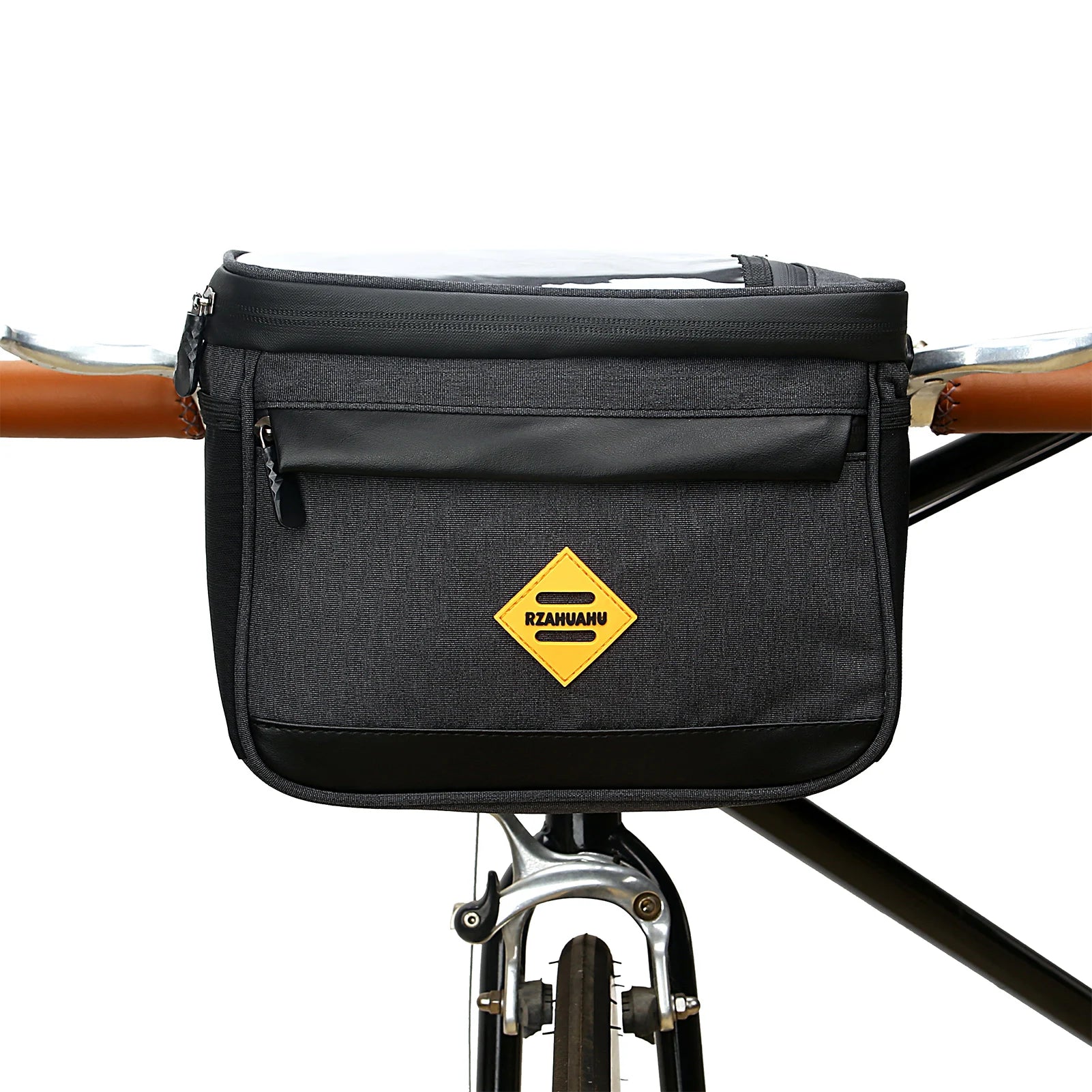 Cycle Insulated Bike Cooler Bag Water Resistant Bike Handlebar Bag Bike Basket Front Bag Pannier with Bike Phone Mount Qme
