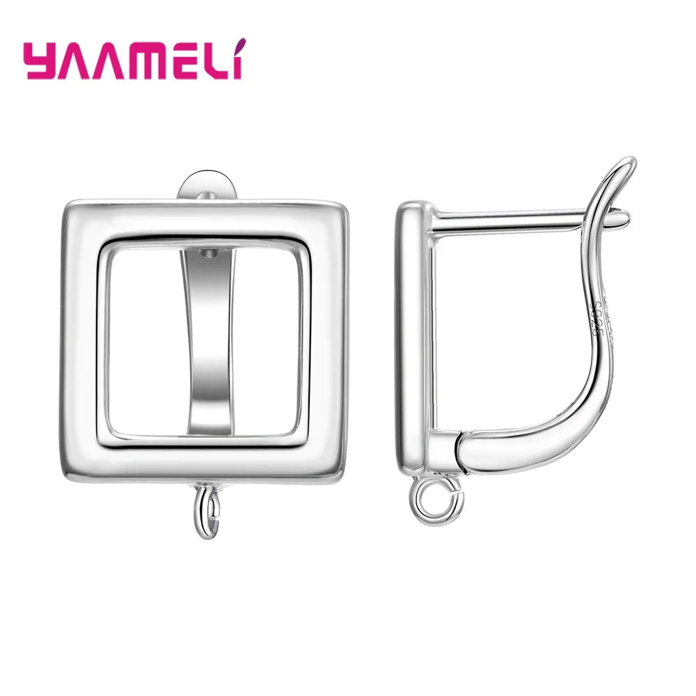 Real 100 925 Sterling Silver Zircon Findings Earrings Leverback