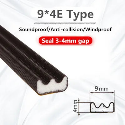 5M Door Window Sealing Strip Self-adhesive Soundproof Dustproof V-type Foam Sealing Tape Windproof Door Seal Gap Filler Qme 9x4E