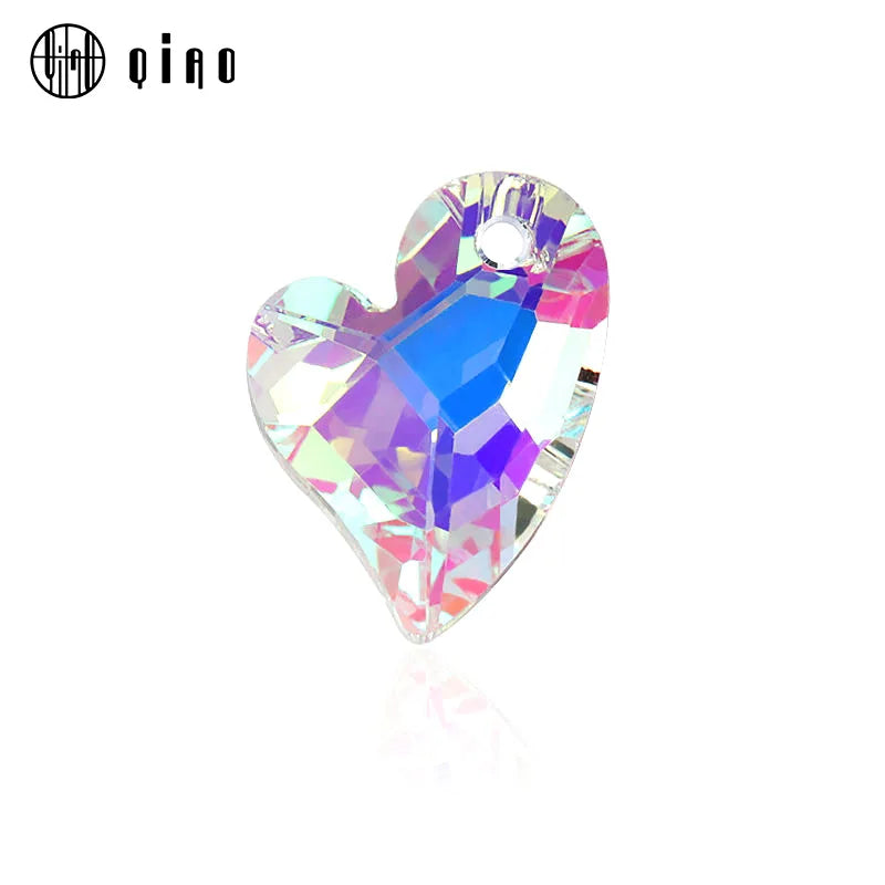 17mm 12pcs/pack crystal charms Devoted 2 U Heart Pendant 6261 glass heart shape beads rhinestone gem for Necklaces Earrings DIY Qme 17mm-12PCS