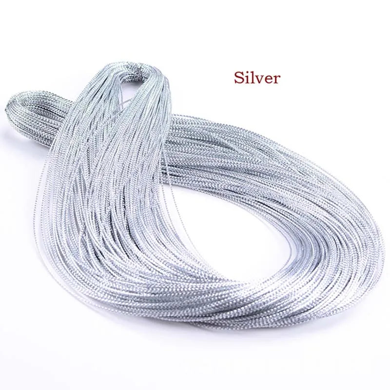 1mm 20m Gold Silver Gift Wrapping Thread Labels Mark Lanyard DIY Tag Line Bracelet Card Rope String Metallic Jewelry Thread Cord Qme Sliver