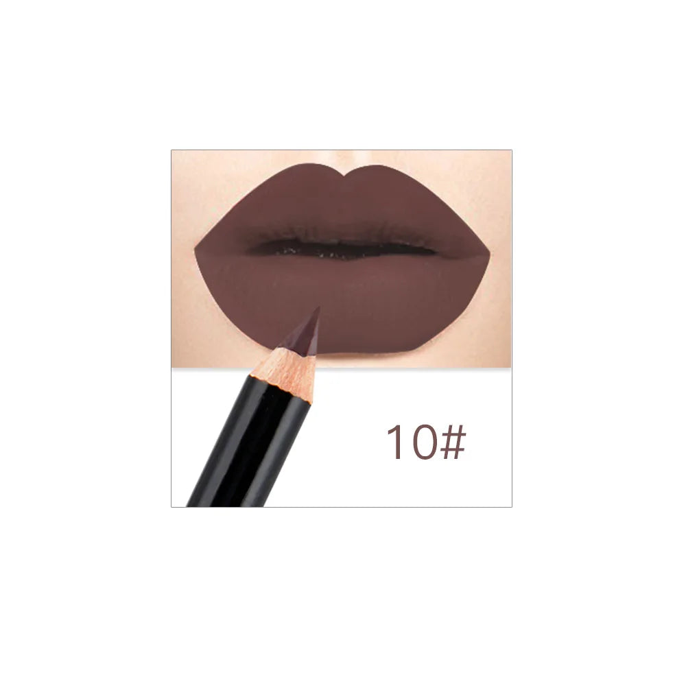 NICEFACE 12 Colors Matte Lip Pencils Nude Lipliner Pencil Waterproof Lipstick Pen Lip Liner Long Lasting Lips Makeup Cosmetics Qme 10